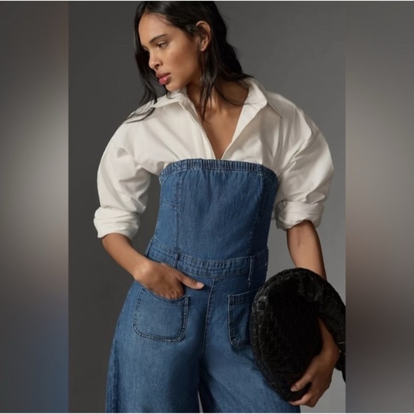 Anthropologie Blue Denim Jumpsuit - Picture 3 of 7